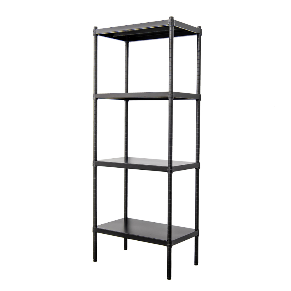 【Y HOUSE】60x35x150 cm 4-layer hole-free iron plate storage rack rack iron rack - black paint, , large