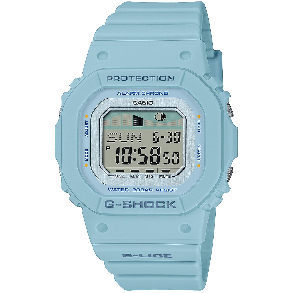 CASIO 卡西歐 G-SHOCK 衝浪運動方形女錶 GLX-S5600-2, , large