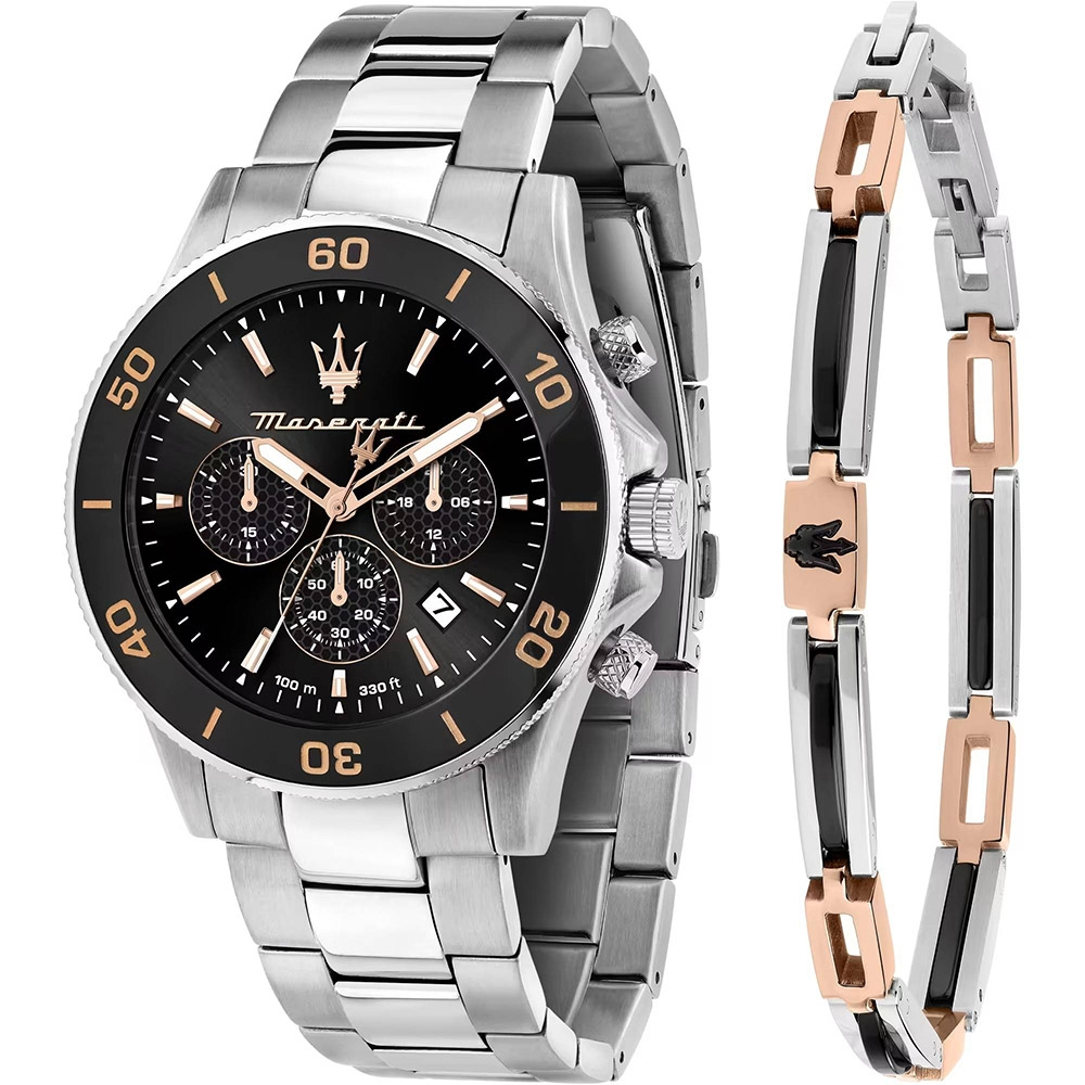 MASERATI 瑪莎拉蒂 Competizione時尚型男手錶手鍊套組-42mm R8873600001, , large