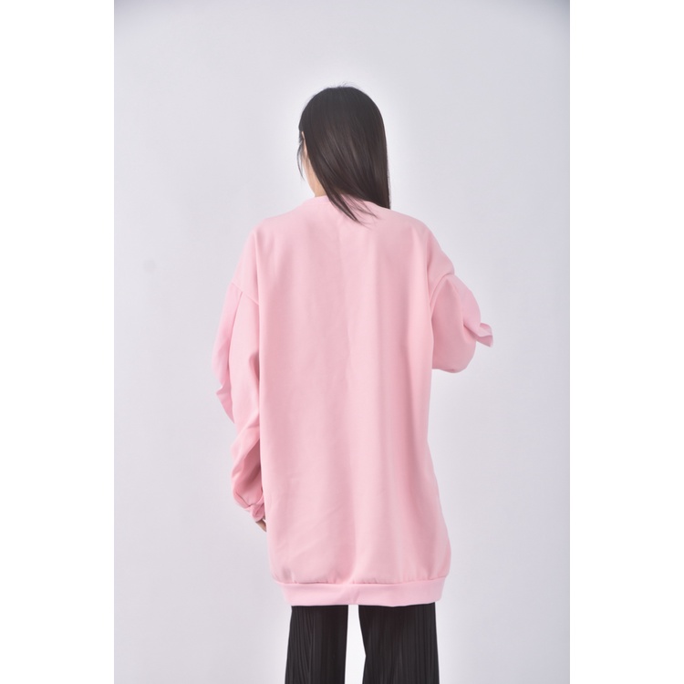 (XL) xialanduo質感蝴蝶結粉色長袖上衣二手衣, , large