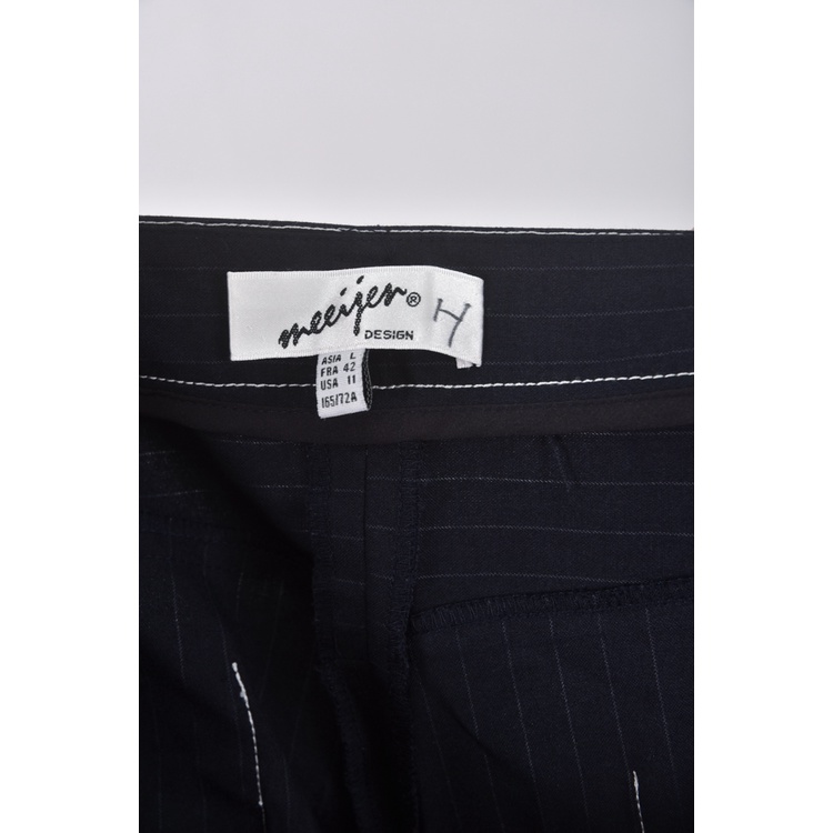 (2XL) meeijen高腰質感西裝藍色長褲二手衣, , large