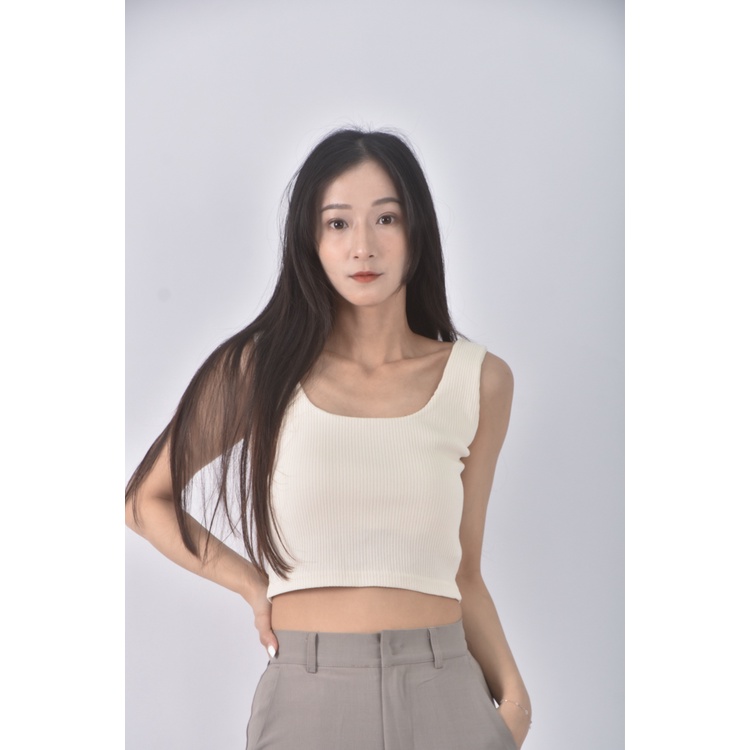 (S) topdressing韓牌質感修身短版有內襯杏色上衣二手衣