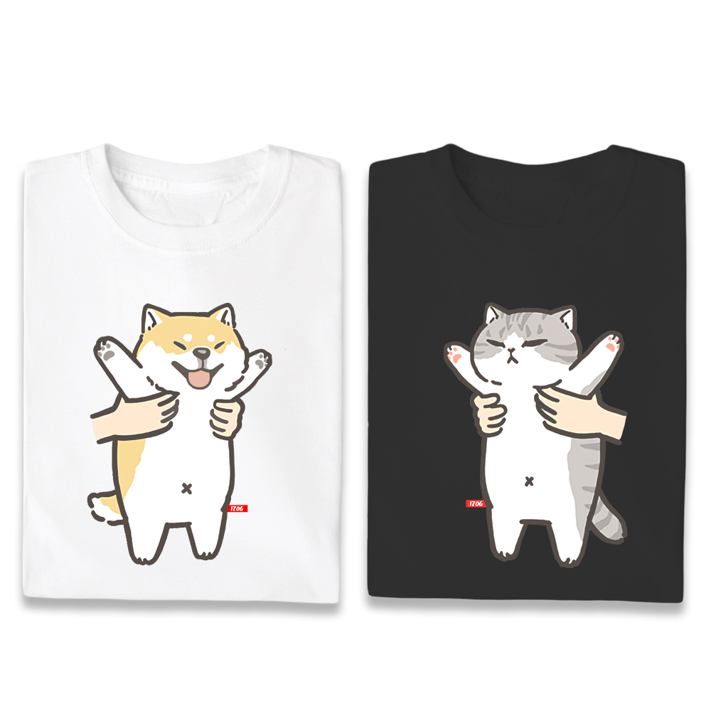 JZ TEE Shiba Inu & Cat - Fly High Graphic Tee, , large