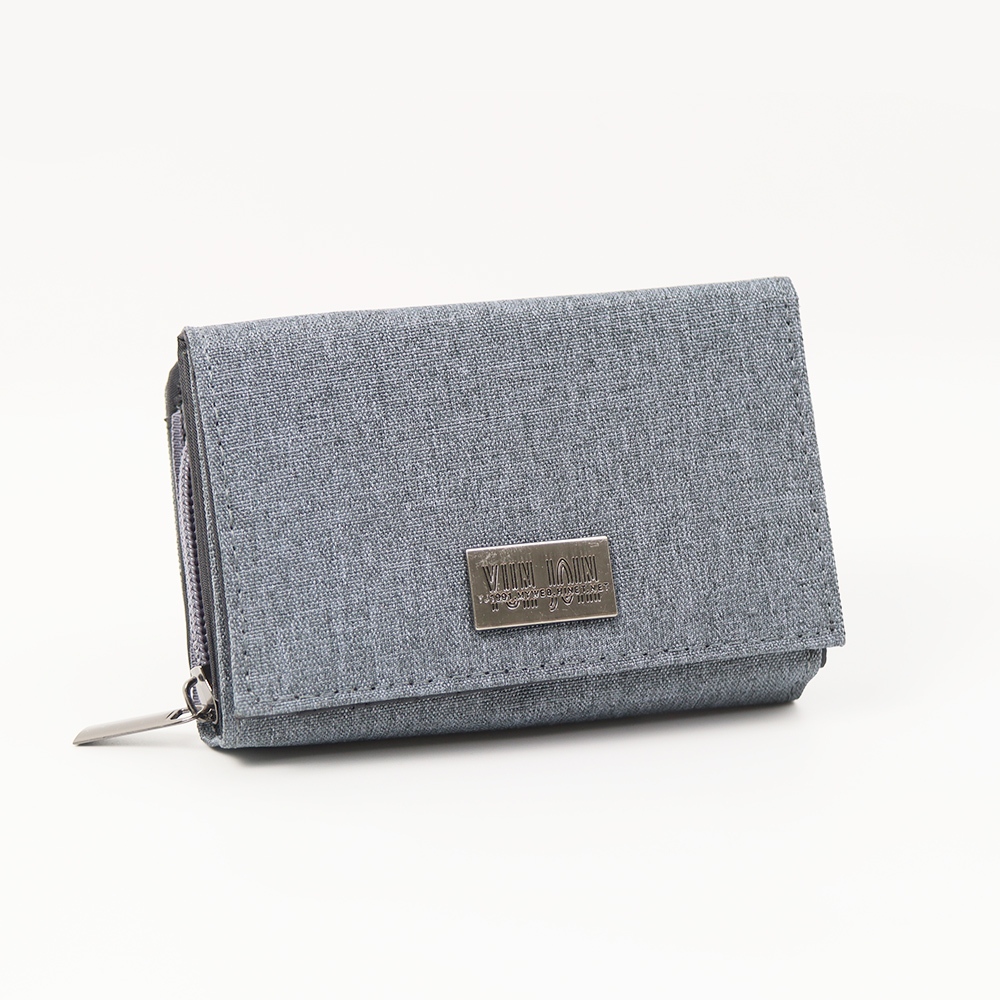 【YUNJOIN】WOVEN 日系織面蓋頭拉鍊短夾 中夾 零錢包 後側設計 質感 錢包 學生錢包 開學, , large