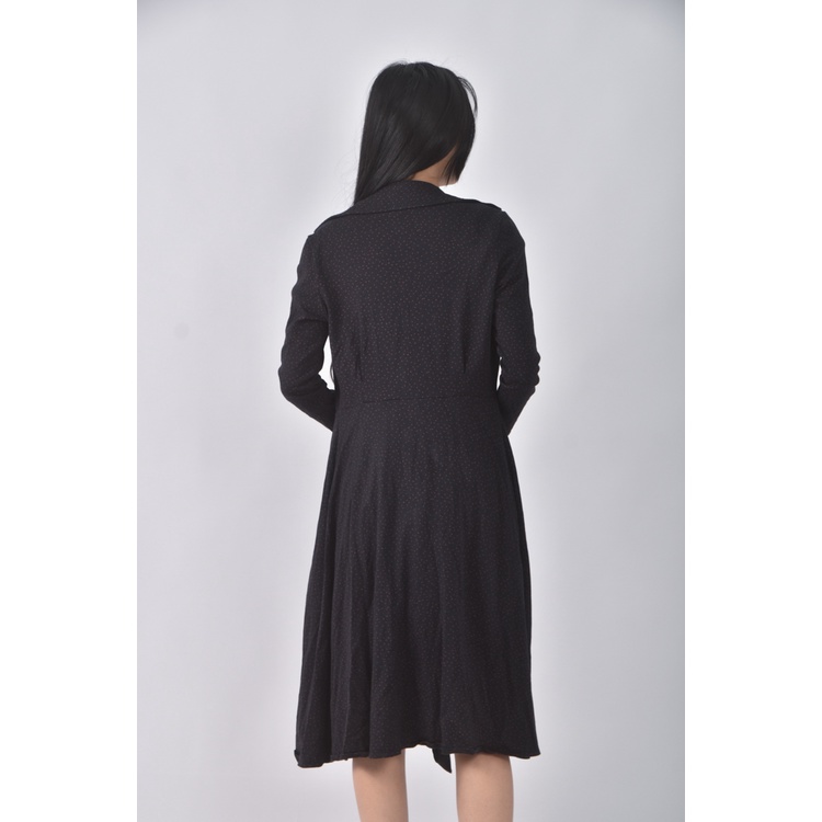 (S) uniqlo質感棉質點點黑色罩衫二手衣, , large