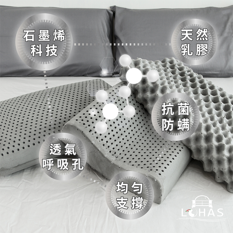 ［熊棉］黑科技石墨烯乳膠智慧枕, , large