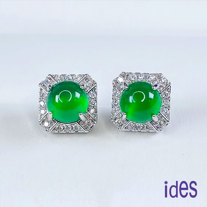 [ides愛蒂思] 輕珠寶東方系列冰種綠玉髓耳環/知性, , large