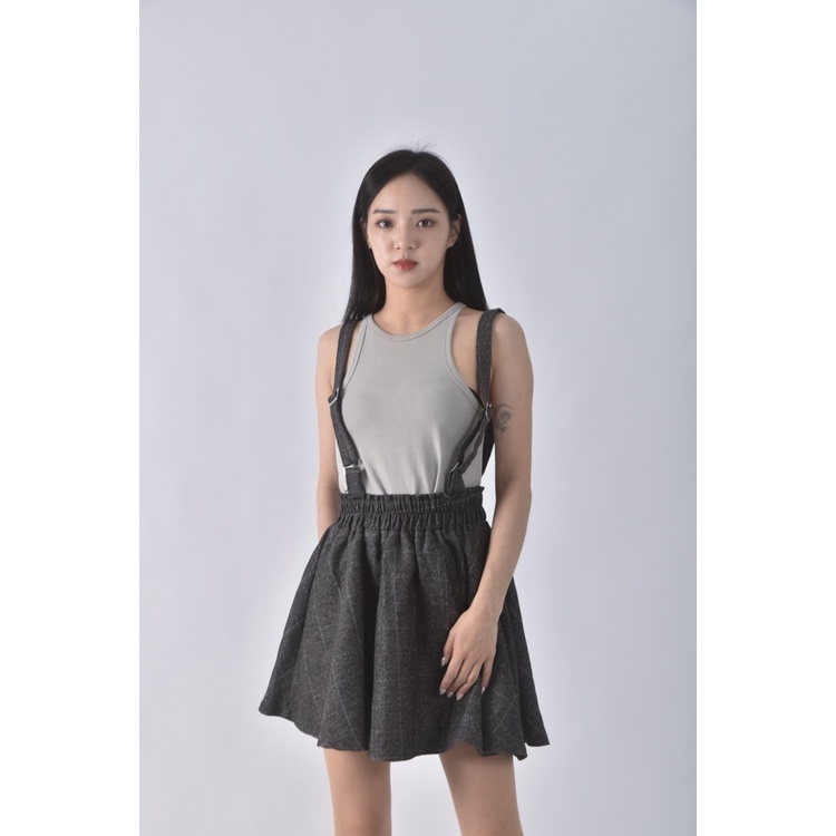 (L) 吊帶灰色短裙二手衣, , large