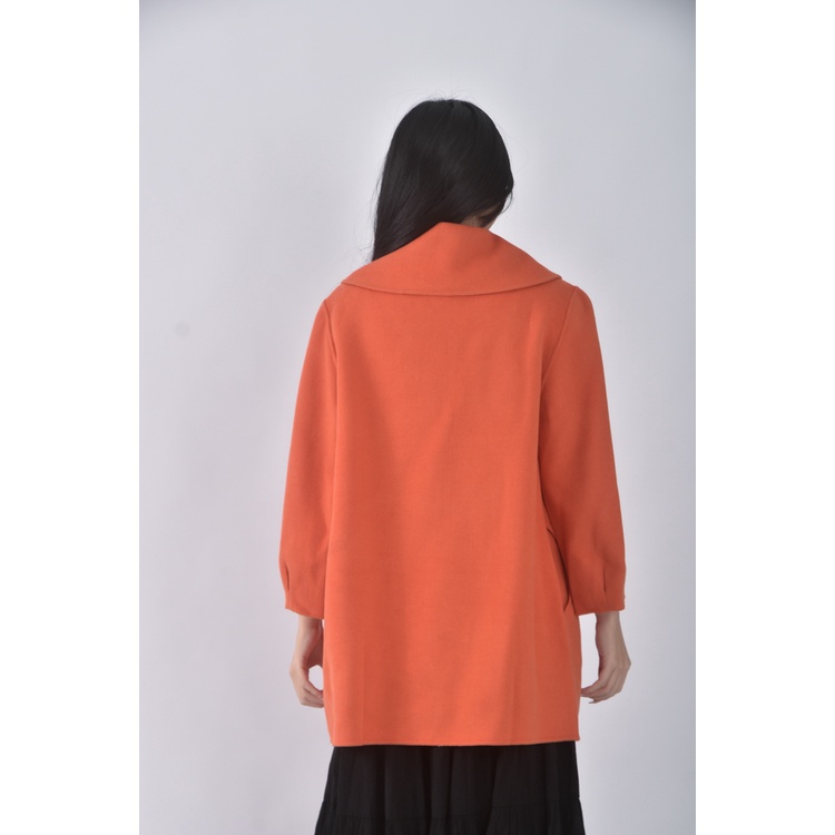 (L) key wear質感羊毛橘色外套二手衣, , large