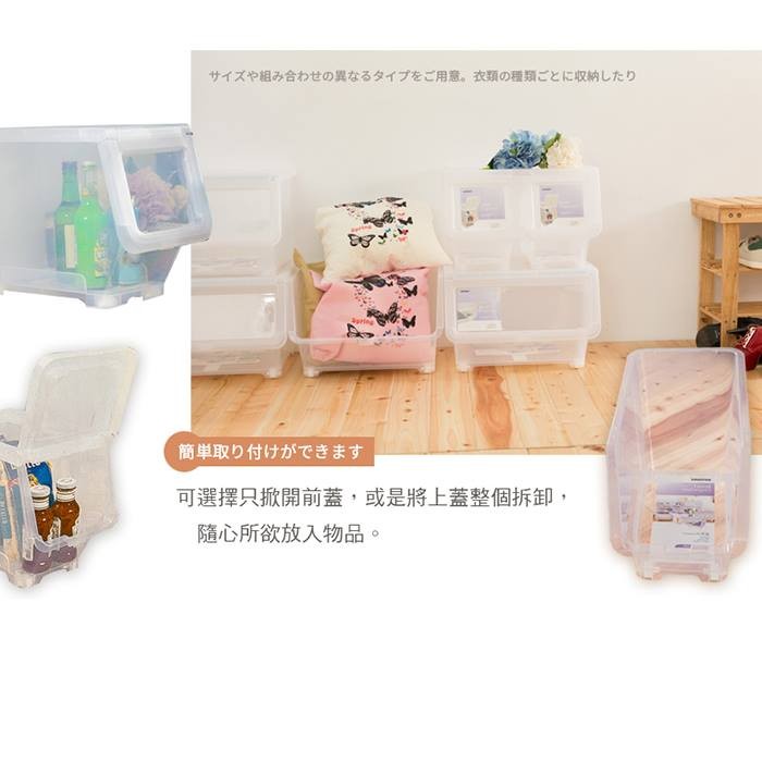 【Y HOUSE】Large-mouthed transparent white storage box Plastic storage box-small, , large