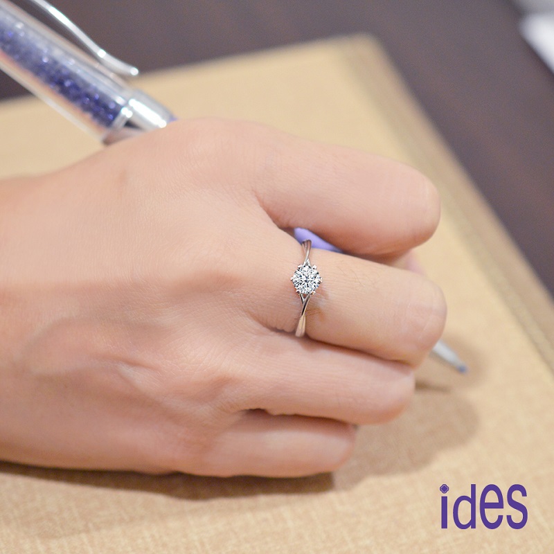[ides愛蒂思] 日系設計款50分F/VS1頂級3EX車工鑽石戒指結婚戒/優雅六爪, , large