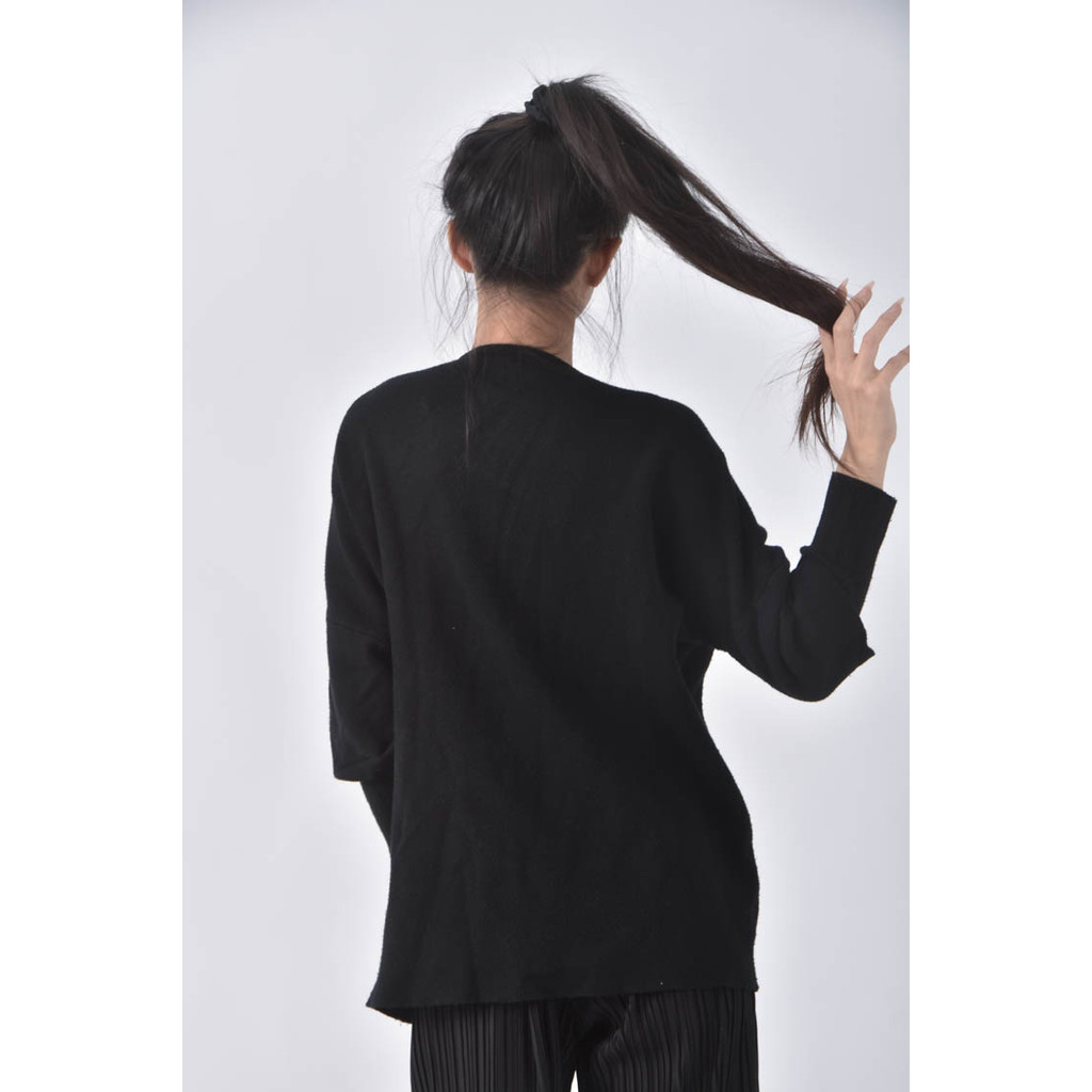 (XL) niceioi寬鬆黑色長袖上衣二手衣, , large