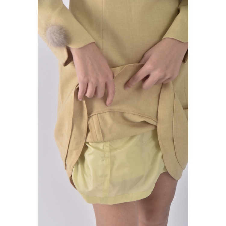 (XS（含）以下) ms gracy墊肩魚尾黃色上衣二手衣, , large