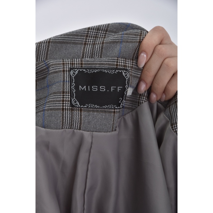 (S) miss ff質感格紋灰色外套二手衣, , large