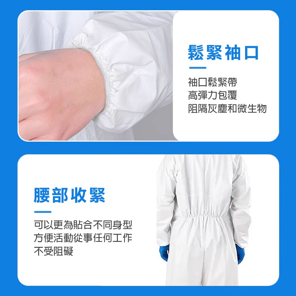 一次性防護衣(不含鞋套) SF透氣膜 歐盟CE 隔離衣 全身連體 透氣防塵 無塵室 噴漆, , large