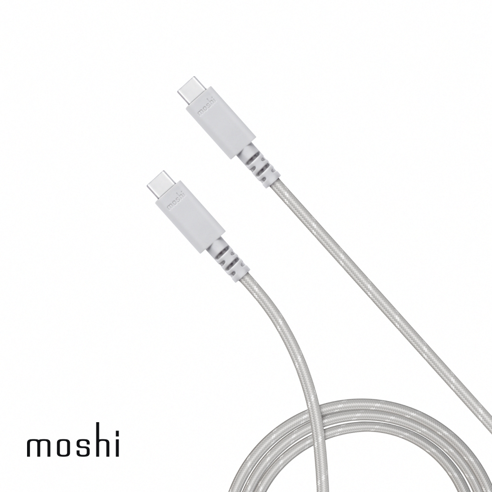 Moshi Integra USB-C to USB-C 240W/480Mbps 充電傳輸編織線 (2m)-鈦灰 2m, , large