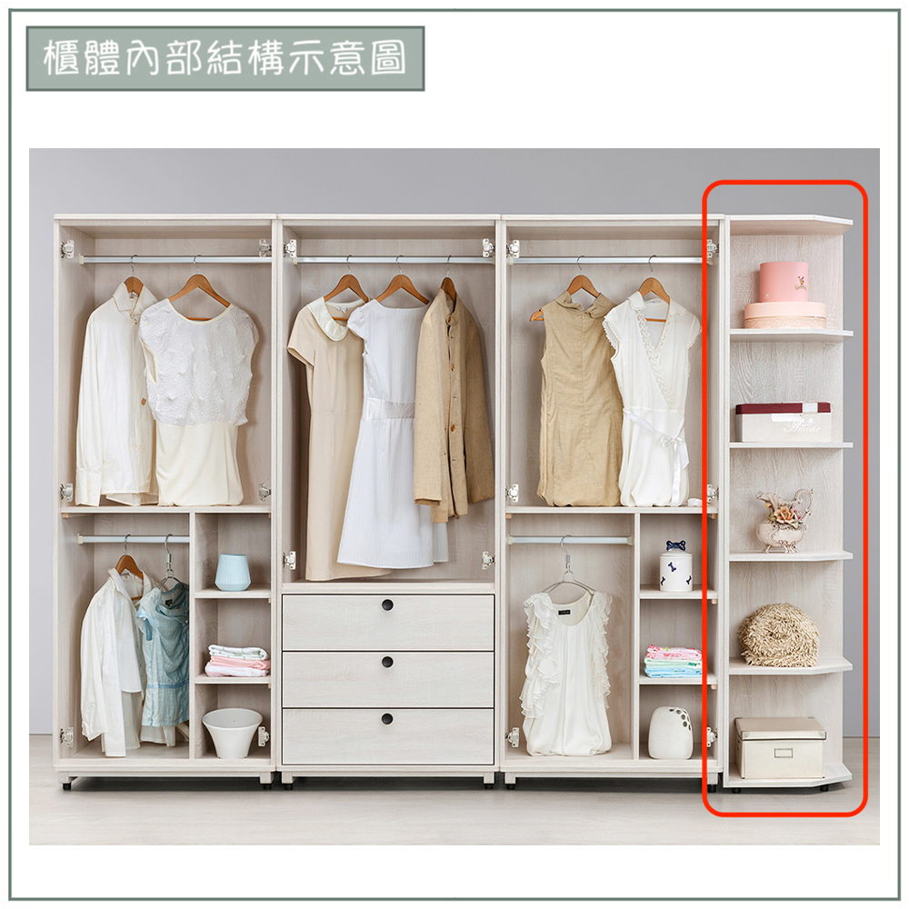 【唯熙傢俱】伊格鋼刷白1.5尺開放邊櫃, , large