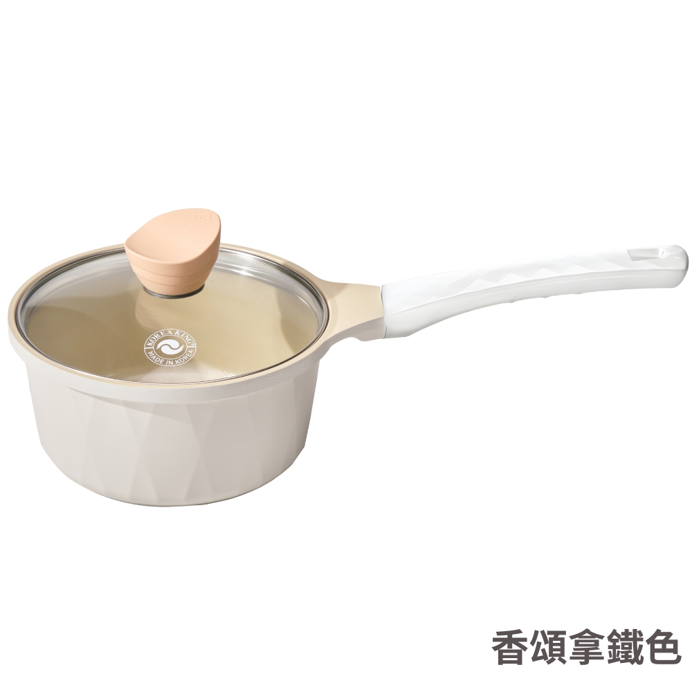 【Korea King】Crystal Ceremic Coated Non-Stick Pot with Glasslid 18cm, , large