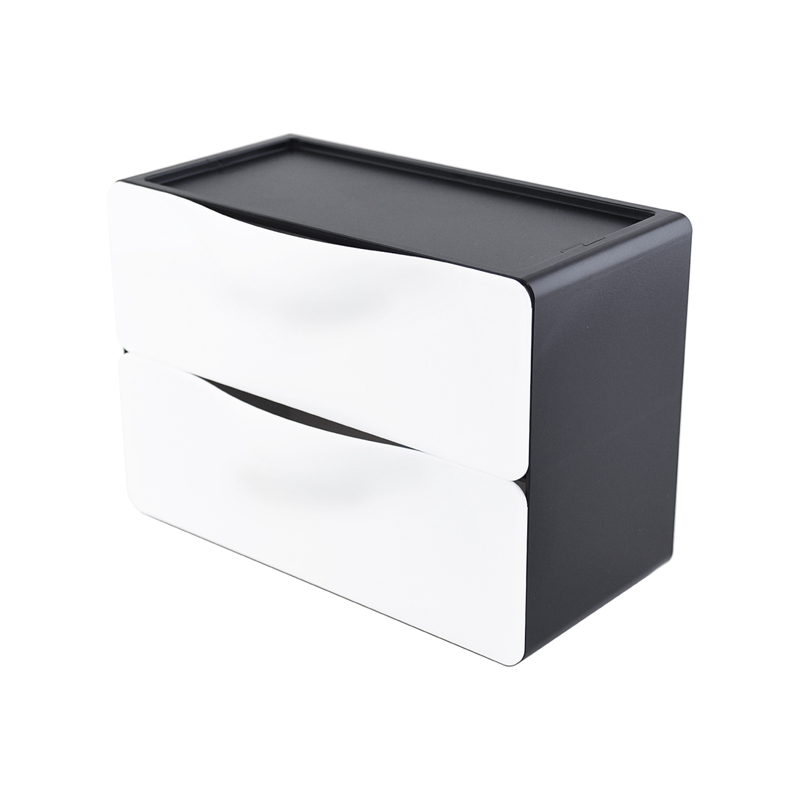 [O-Life] Stackable Desktop Drawer Cabinet-2 Drawers Black Model, , large