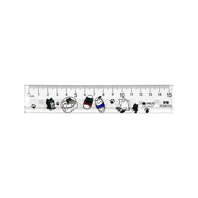 【PENROTE 筆樂】露咖貓15CM防滑尺 2款, , large