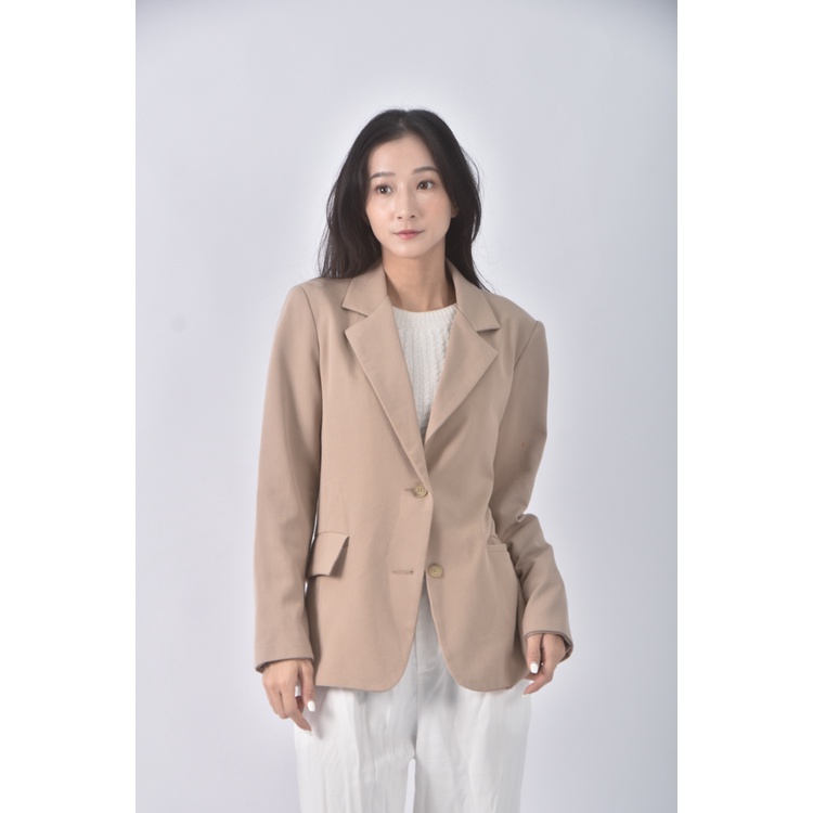 (S) 【安于晴Charlene私服】cloth質感西裝杏色外套二手衣