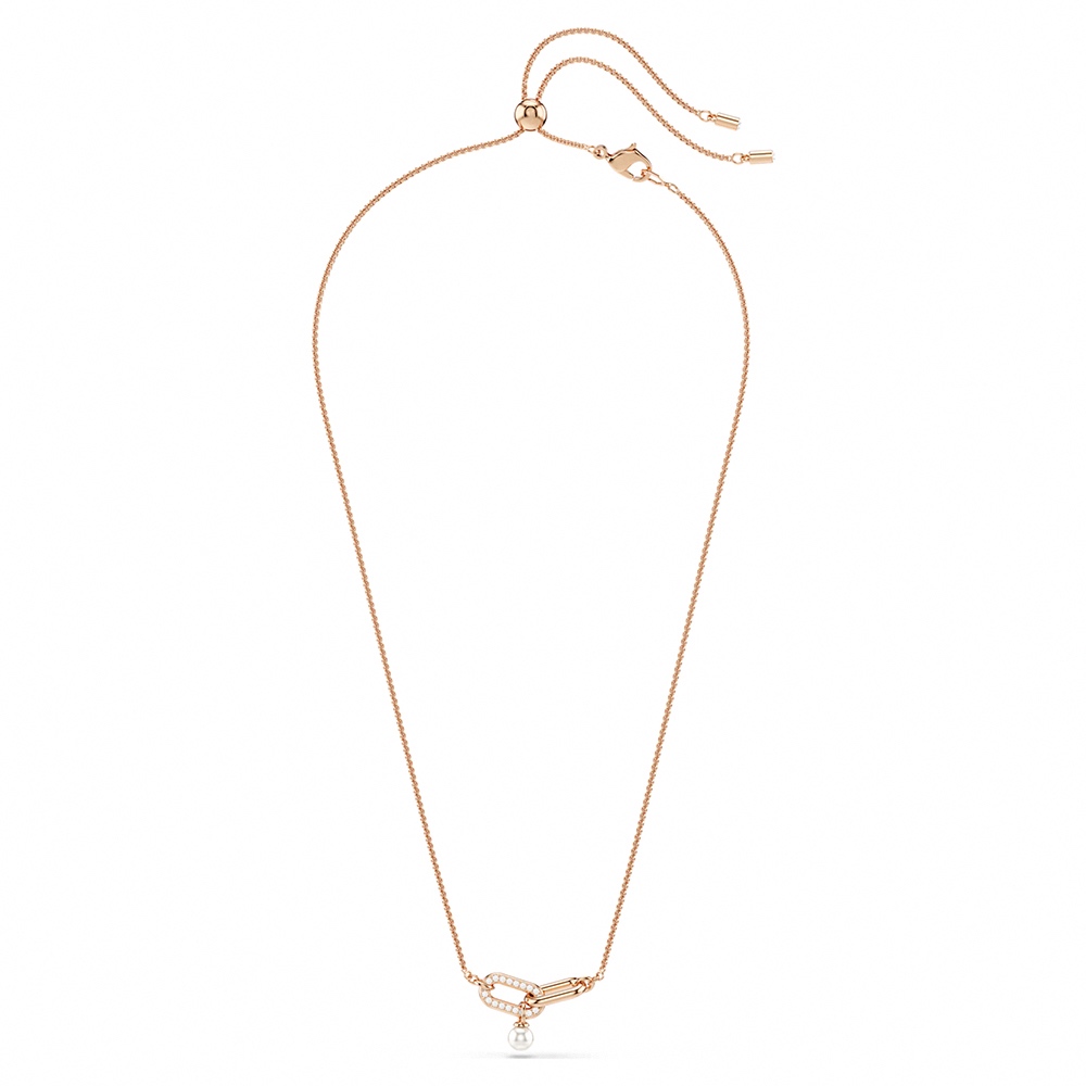 SWAROVSKI 施華洛世奇 Constella 優雅珍珠水晶項鍊-玫瑰金(5728589), , large