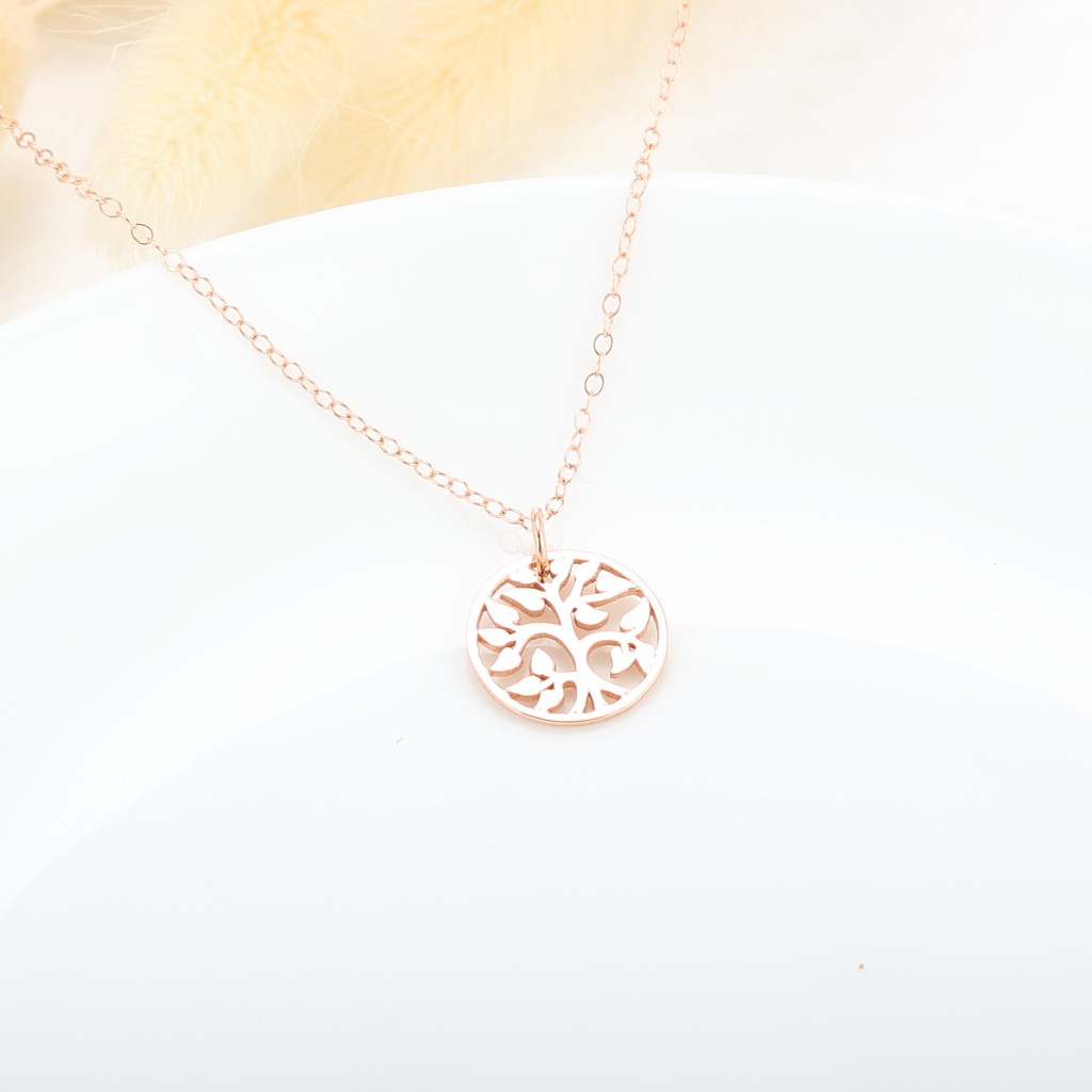 Tree of Life s925 sterling silver 18k Rose gold-plated necklace gift, , large