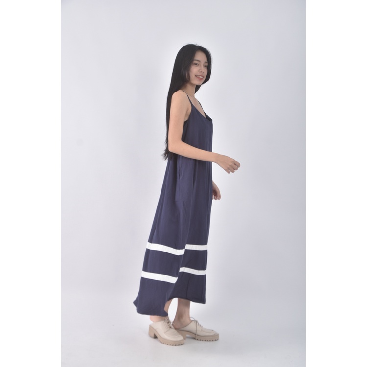 (S) 質感吊帶棉質純棉藍色洋裝二手衣, , large
