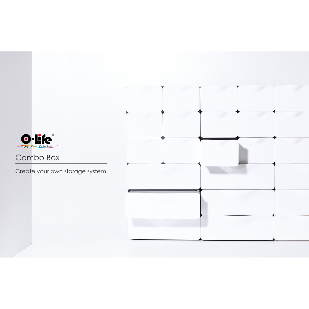 【O-Life】Stackable Desktop Drawer Cabinet-4 Drawers White, , large