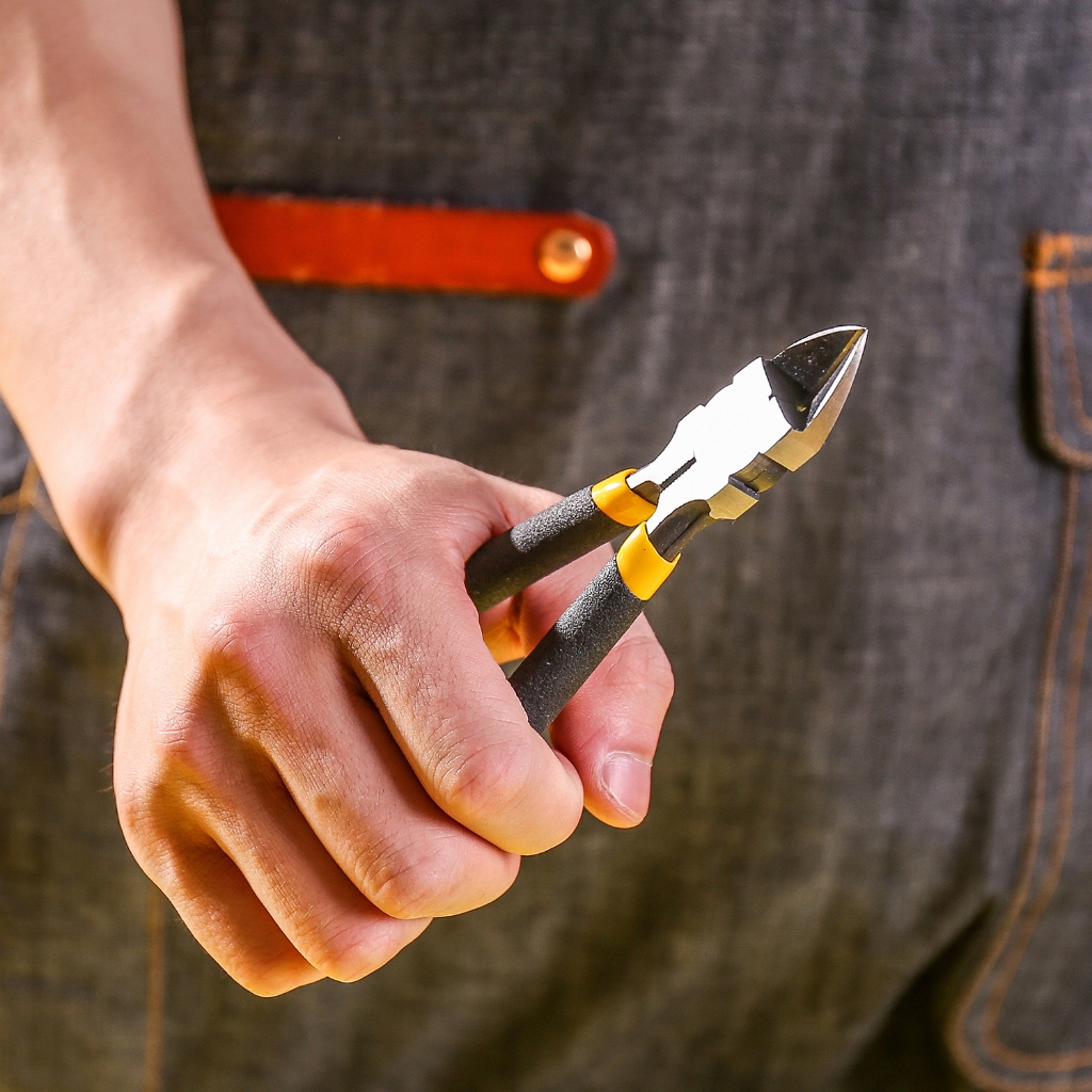 【得力工具 deli tools】斜口鉗 斜口剪 塑膠剪 高硬度 銅線 電線 包膠防滑 升級款-6" 塑膠剪鉗 (160mm), , large