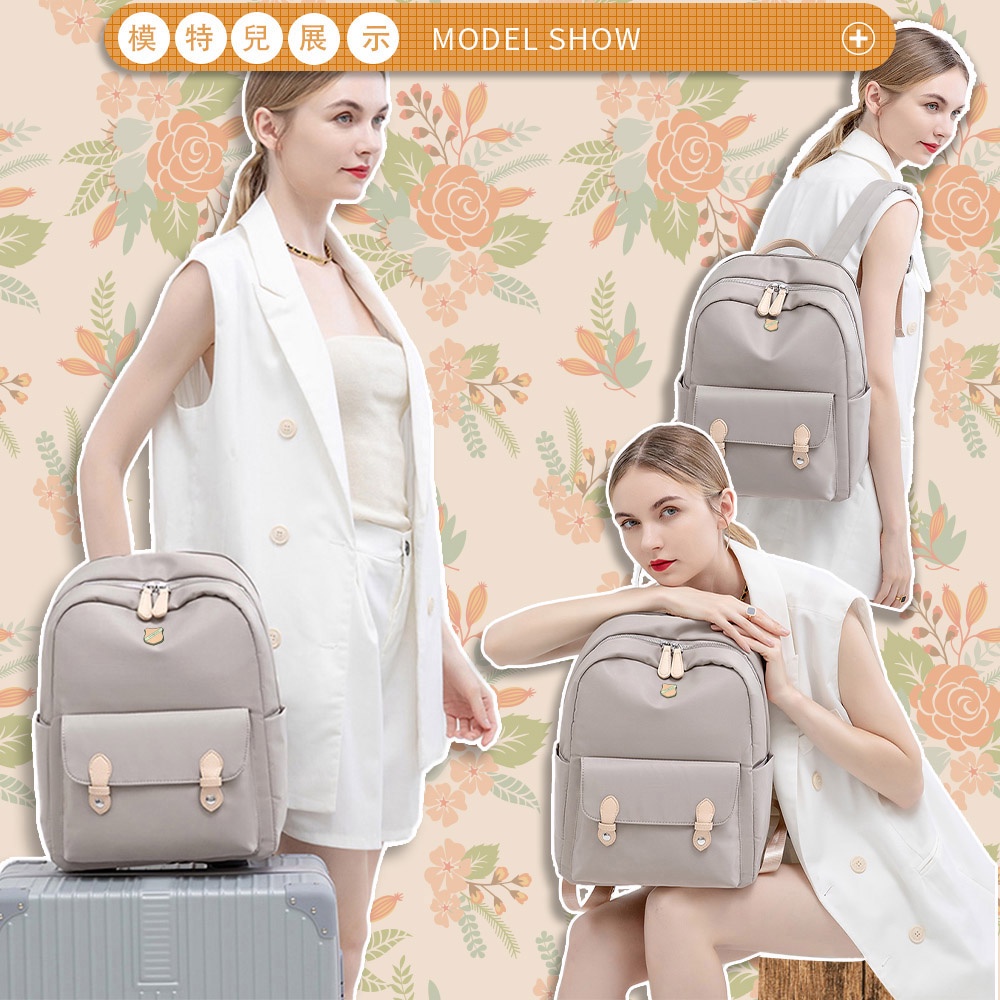 SPRING-尼龍後背包韓版時尚商務通勤後背包大容量後背包旅行後背包-多色, , large