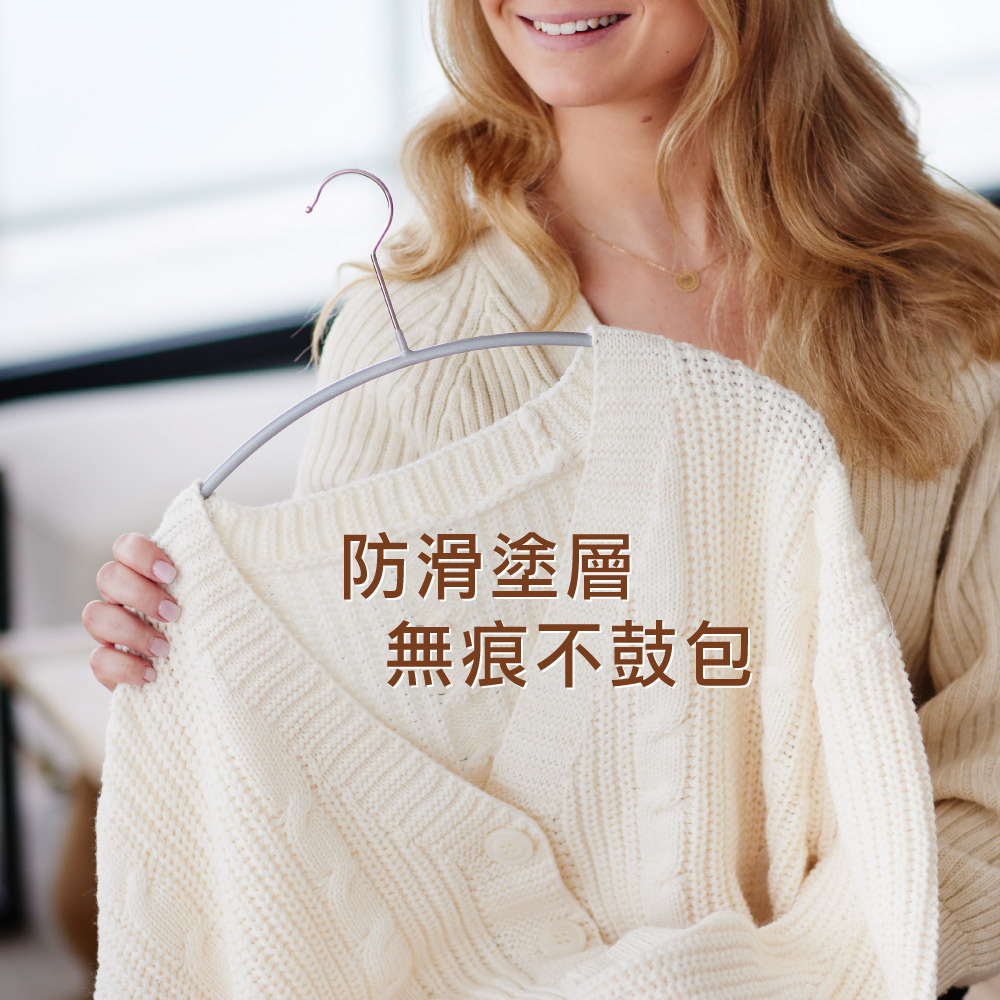 【德國MAWA】德國原裝進口 無痕止滑 時尚多功能衣架40cm 20入/白, , large