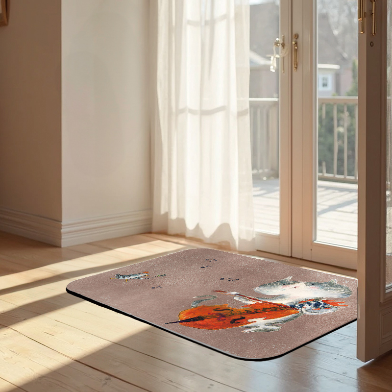 【Monster】 Soft Diatomaceous Earth Absorbent Mat – DUCKY SHEN Collection (60x40cm) – Cello Meow, , large