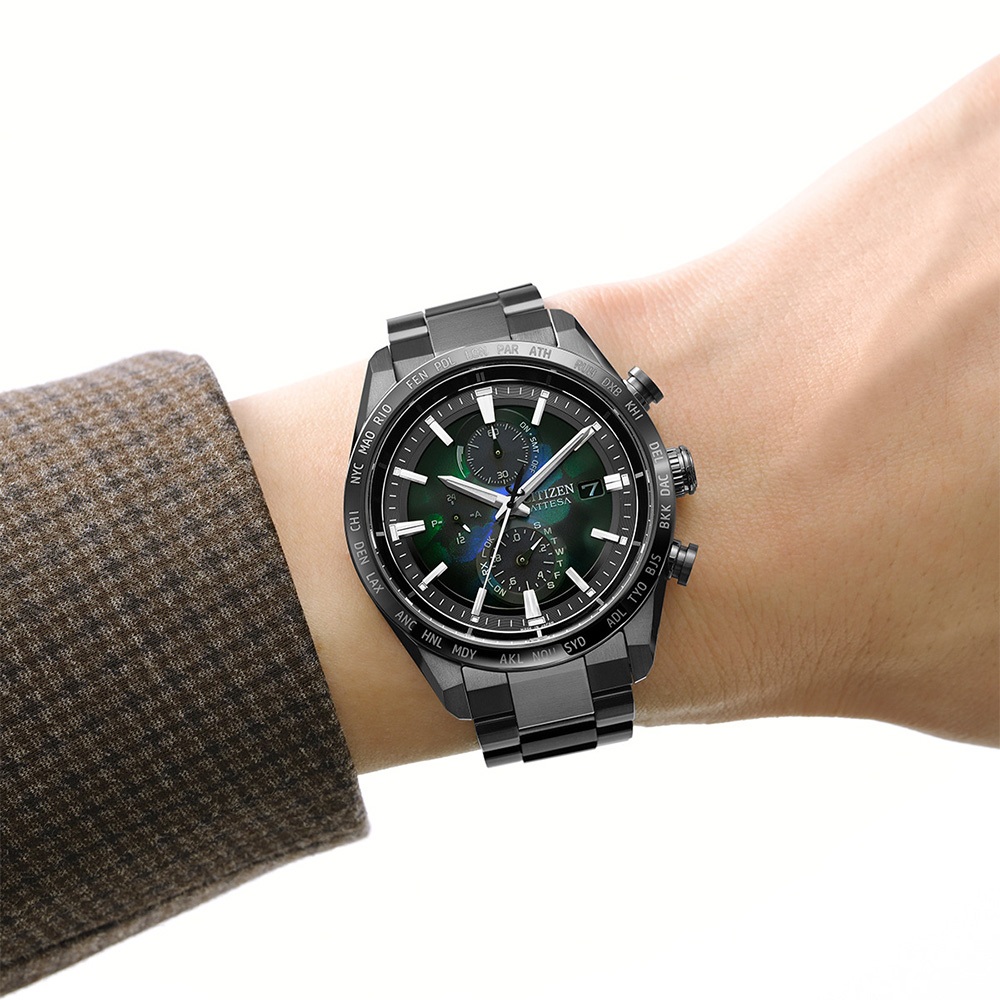 CITIZEN 星辰 100週年限量宇宙幻彩 鈦金屬光動能電波手錶 AT8286-65E, , large