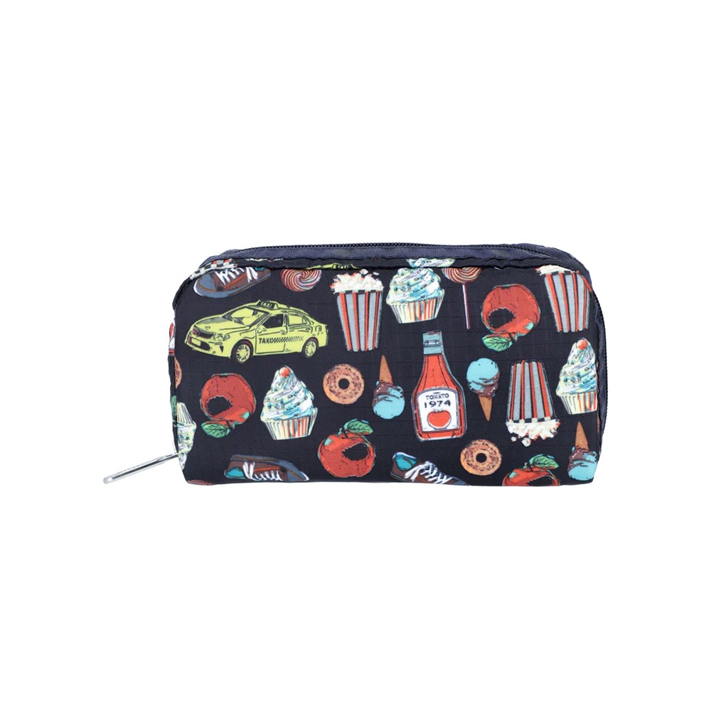 |快速出貨|Lesportsac Rectangular Cosmetic 長形化妝包/ 紐約美食插畫風, , large
