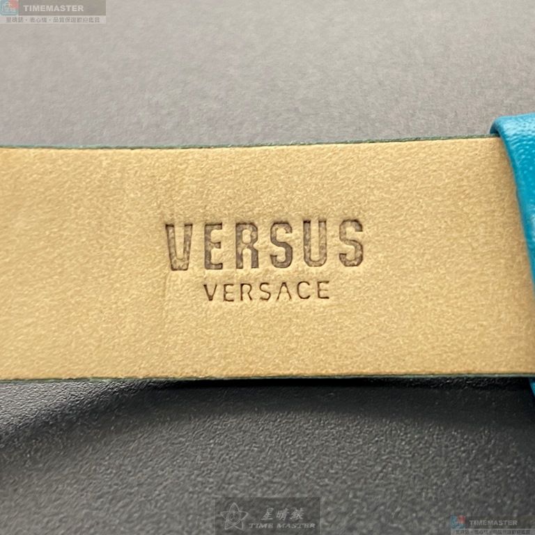 [星晴錶業]VERSUS VERSACE手錶,36mm,VV00297米粉色錶面玫瑰金錶殼淺藍真皮皮革錶帶款, , large