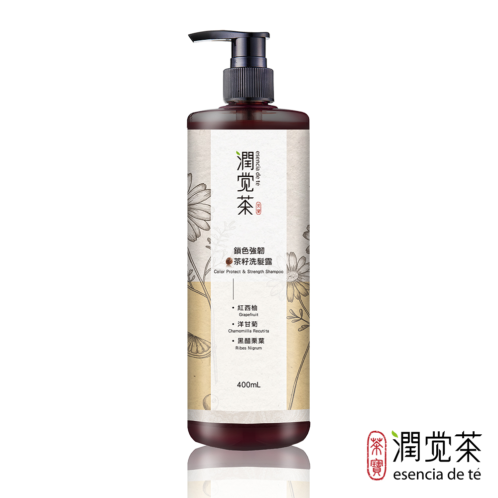 [茶寶]潤覺茶 鎖色強韌茶籽洗髮露 400ml, , large