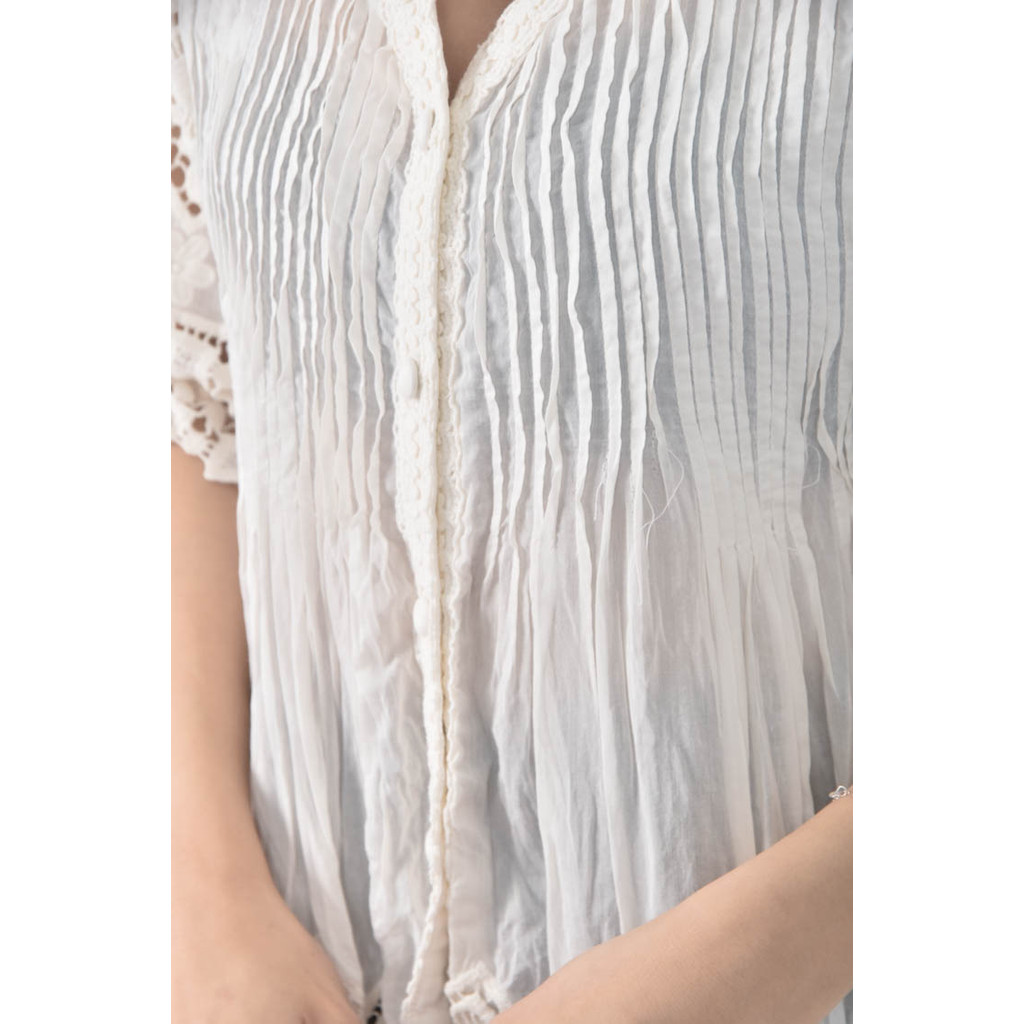 (S) hana kusa花紋白色罩衫二手衣, , large