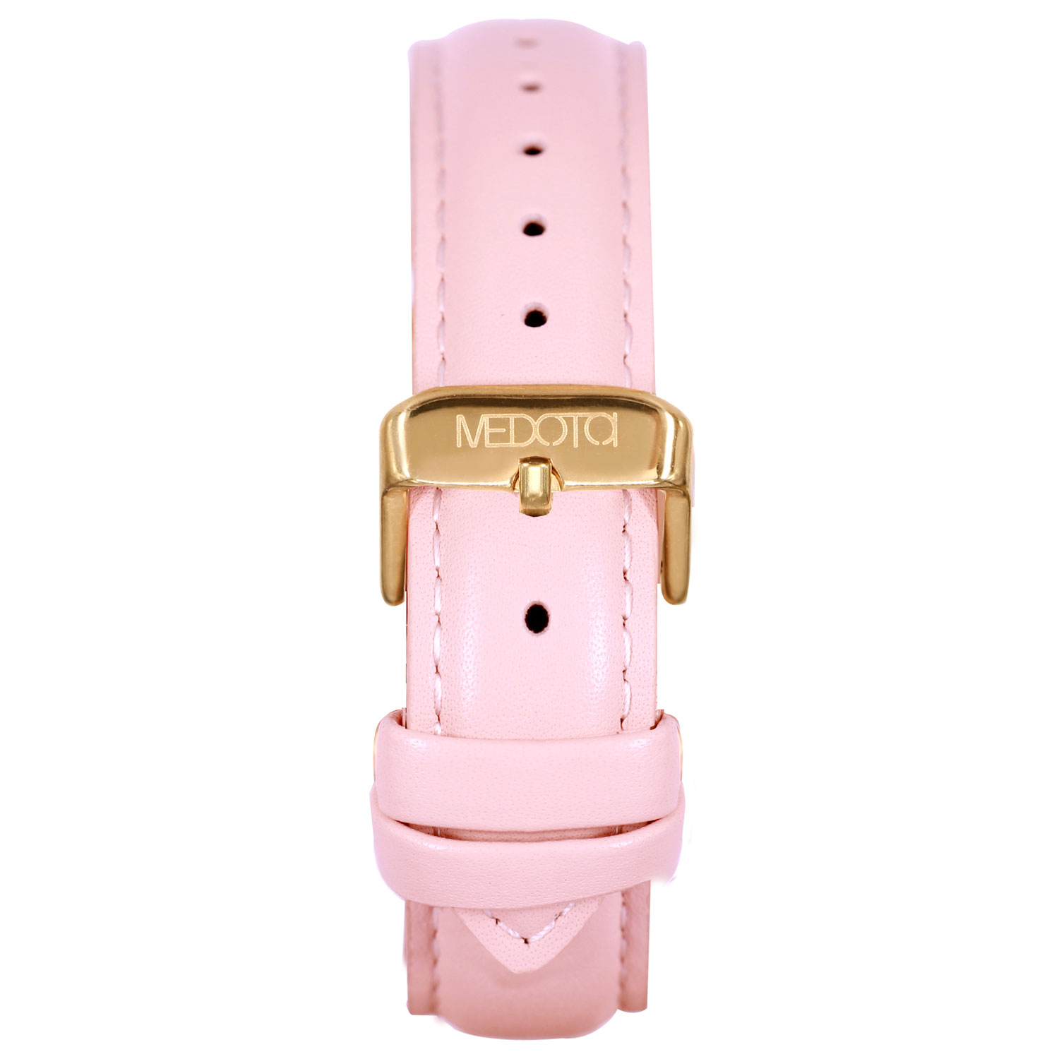 [MEDOTA] RAINBOW diamond collection pink leather strap ladies watch-Gold / RO-10601, , large