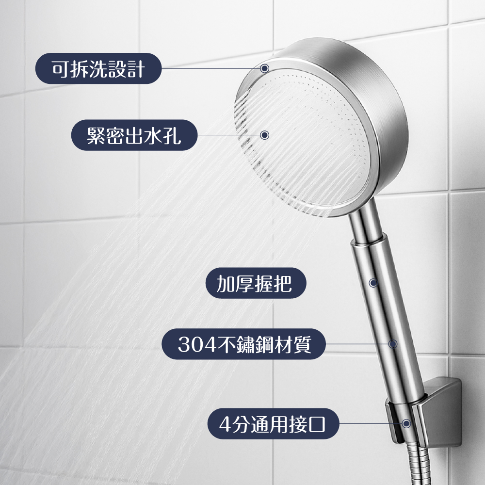 SUS304 Stainless Steel Shower Head, , large