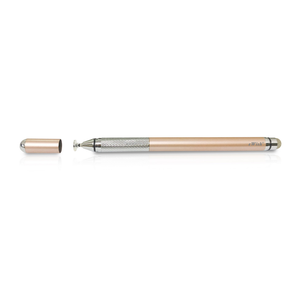 [DP23 Champagne Gold]eWish Professional Dual-Head Disc Capacitive Stylus Pen