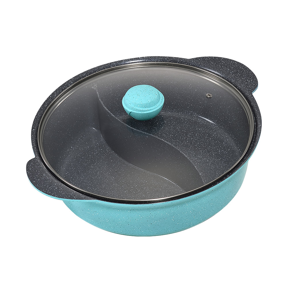 SHCJ 鑄造不沾雙味鴛鴦鍋 32cm IH爐鍋具 煎炒煮湯 火鍋必備 SGS檢驗合格, , large