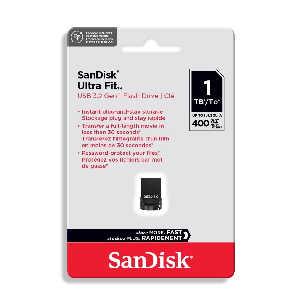 【SanDisk】CZ430 Ultra Fit 1TB USB 3.2 典雅黑 隨身碟 速度 400 MB/s, , large