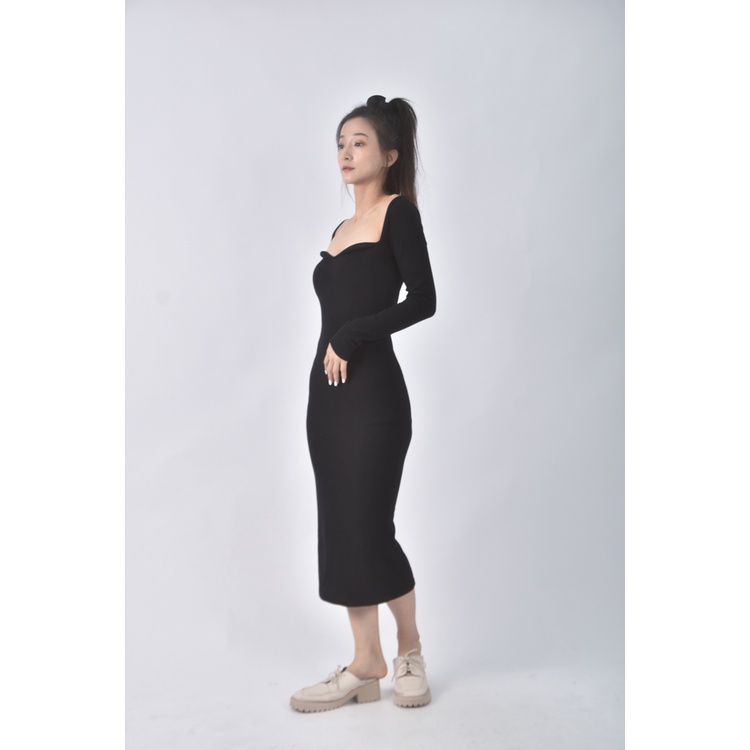 (S) 【安于晴Charlene私服】質感棉質黑色洋裝二手衣, , large