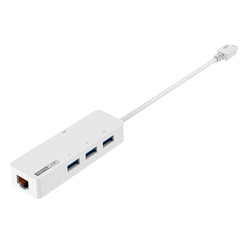 TOTOLINK USB Type C 轉RJ45網路卡+集線器, , large