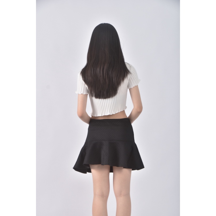 (L) zara質感格紋黑色短裙二手衣, , large