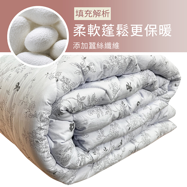 VICTORIA 石墨烯雙人抗菌可水洗蠶絲被/棉被胎, , large