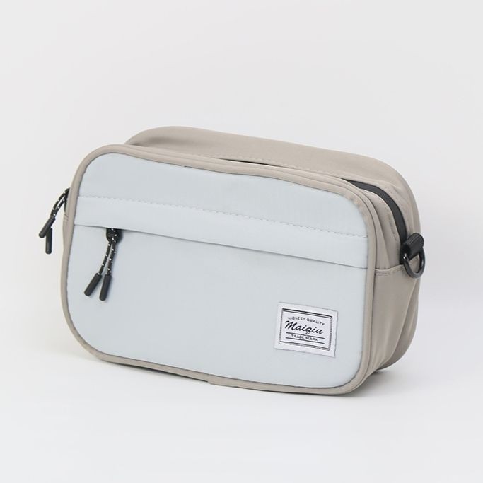 【MQ】拼色磚塊包-銀灰