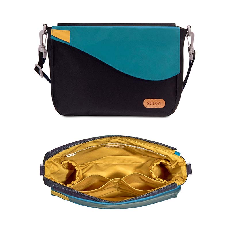 Eco-friendly Crossbody bag & tote bag Two-in-one, Reversible yoyo bag (Cerulean), , large