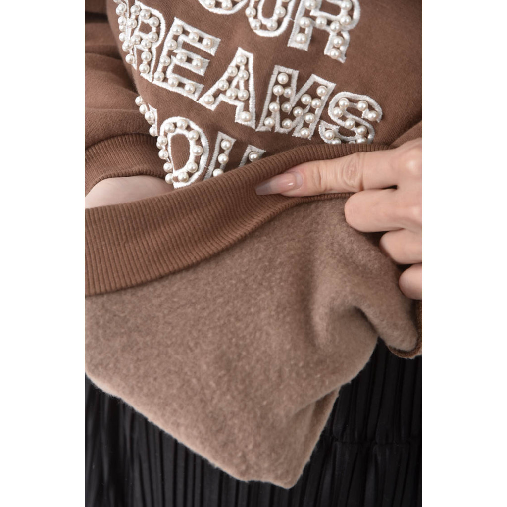 (L) black diamond韓牌質感圓領棕色長袖上衣二手衣, , large